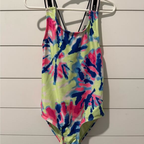 Justice Other - Justice Kids Tie-Dye Swimsuit - Pink, Blue, Yellow Girls S